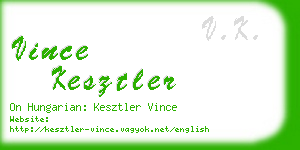 vince kesztler business card